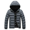 thumbnail image 2 of Xdegoge Quilted Jacket for Men Thick Fleece Lined Warm Jackets Full Zip Casual Sport Coat Fall Winter Windproof Cold Protection Pocketed Outerwear with Removeable Hood, 2 of 6