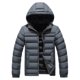 thumbnail image 1 of Ceisia Men's Thickened Solid Color Detachable Cap Gift Zipper Cardigan Hooded Zipper Pocket Winter Warm Jacket Coat Long Sleeve Parkas Features:, 1 of 5