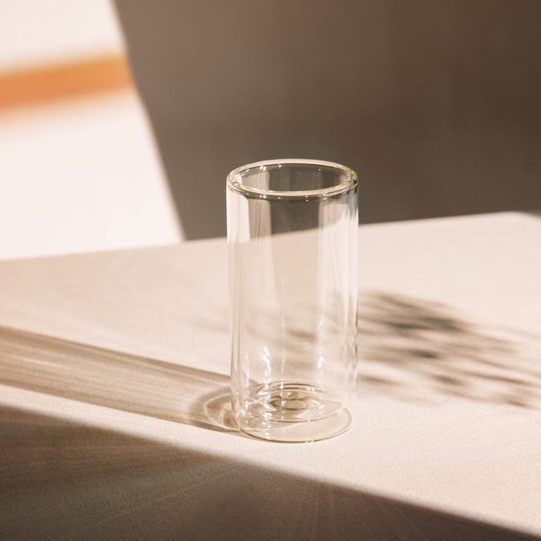 Thyme & Table 16 fl oz Clear Double Wall Drinking Glass, Durable
