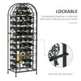 thumbnail image 3 of Wine Rack, Renaissance Wrought Iron Wine Jail – 45 Bottles Wine Holder 52 Inch Freestanding Floor Wine Rack with Slide-Lock Latch Door - Black, 3 of 6