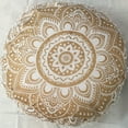 thumbnail image 3 of Stylo Culture Ethnic Kids Floor Pillow Mandala Floor Pillow Printed Cushion Cover Gold Big 32x32 Decorative Round Decor Seating Tuffet Seat Pouf Cover Footstool Cotton Floral 1 Pc, 3 of 4