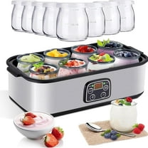 Automatic Yogurt Maker, 1400ML Yogurt Maker Machine, with 8 Pcs Glass Jar, Adjustable Temperature & Time Control, Constant Temperature & Better Intestinal Health, for Fresh Homemade Yogurt