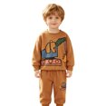 thumbnail image 4 of CAICJ98 Toddler Boy Clothes Long Sleeve Excavator Print Sweatshirt Pullover Tops + Pants 2Pcs Fall Winter Outfit (Orange,2-3 Years), 4 of 9