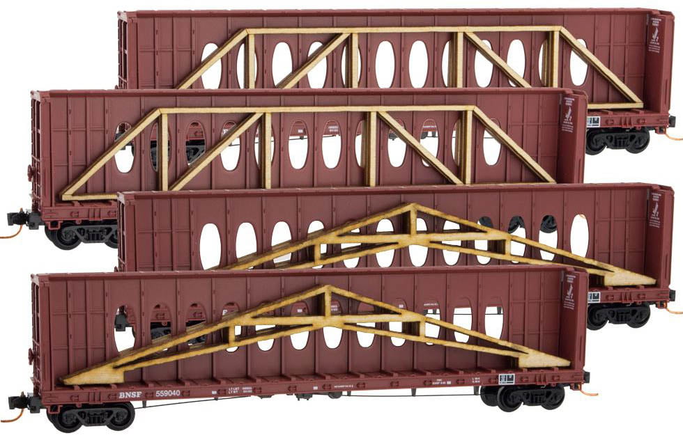 W load. New ray Railroad n Scale. Centerbeam car Wagon Railway. Beam 04 pelle.