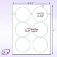 thumbnail image 4 of Laser/Ink Jet White Labels 3.33" Round - 6 Per Page  150 Labels, 4 of 6