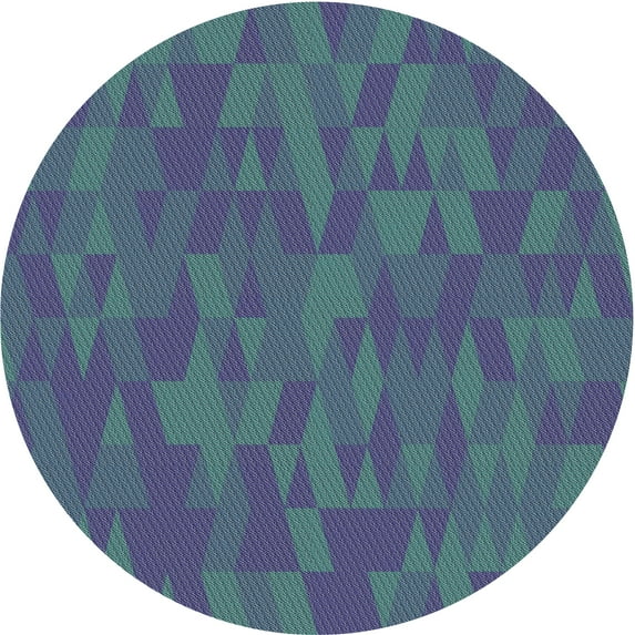 Ahgly Company Indoor Round Patterned Blue Novelty Area Rugs, 4' Round
