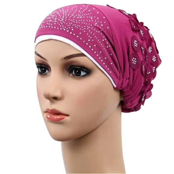 Holloyiver Women Muslim Stretch Turban Hat Chemo Cap Hair Loss Scarf Wrap Hijib Cap