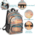 thumbnail image 5 of Herdesigns Ocean Beach Sunrise Sunset Laptop Backpack for Women Men, 18.3 Inch Large Computer Backpacks Fashion Teacher Nurse Bag Casual Daypack for Work Travel, 5 of 8