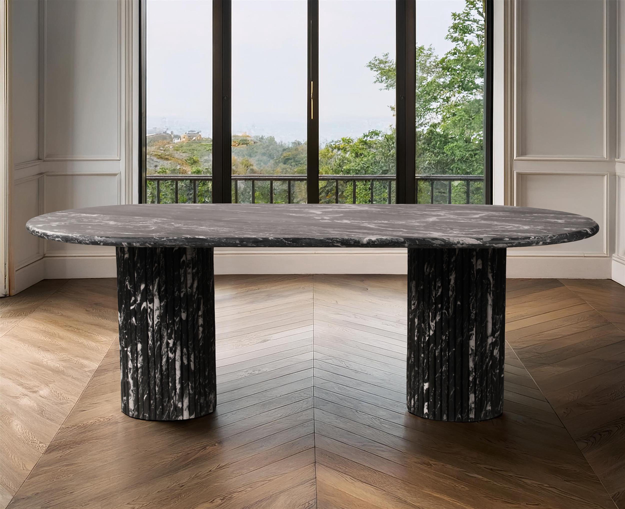 Meridian Furniture Messina Black Marble Dining Table