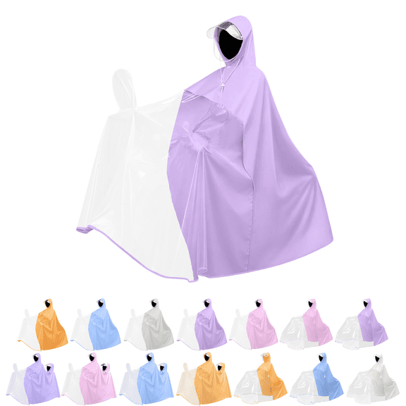 Hooded Rain Poncho, Breathable Rain Poncho, 1 Count Parent Child Rain Coat, Oversized Full Body Waterproof Poncho for Mother Kid E-Scooter Riding Commute A