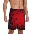 thumbnail image 2 of Kdxio Spiders On The Web And Space Print Mens Sleep Shorts Bottoms Soft Comfy Pajama Wear Pants with Drawstring Pockets, 2 of 5