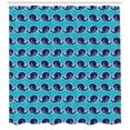 thumbnail image 3 of Whales Shower Curtain, Cartoon Style Big Mammal Beach Ocean Fish Blowhole Curlicue Water Expel, Fabric Bathroom Set with Hooks, 69W X 70L Inches, Deep Sky Blue Indigo, by Ambesonne, 3 of 3