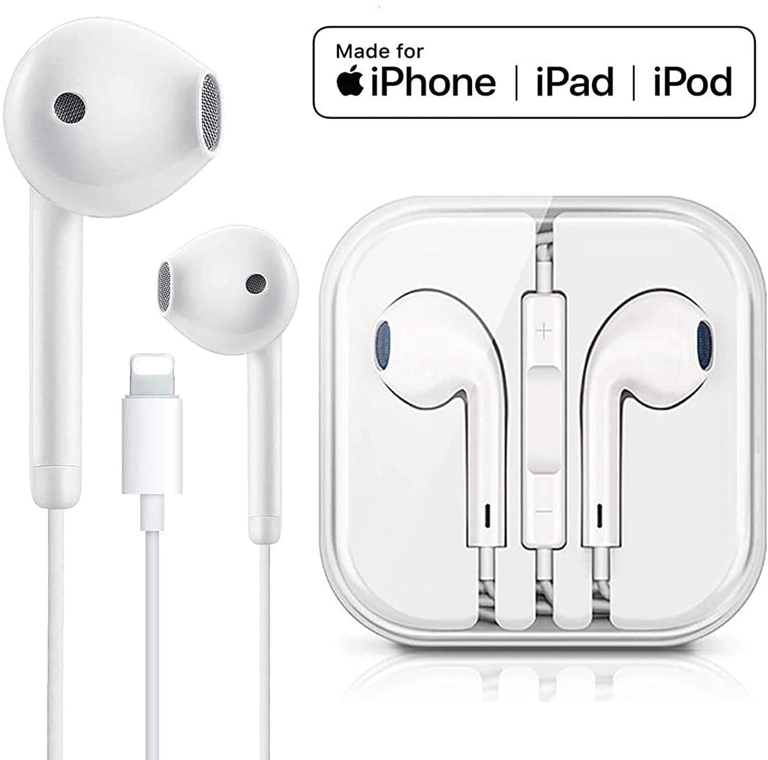 Humupii 2 Pack Headphones/Earphones/Earbuds 3.5mm Wired Headphones Noise Isolating Earphones with Built-in Microphone & Volume Control Compatible with iPhone 6 SE 5S 4 iPod iPad Samsung/Android MP3