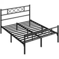 thumbnail image 3 of Topeakmart Full Metal Bed Frame with Crisscross Headboard & Footboard, Black, 3 of 7