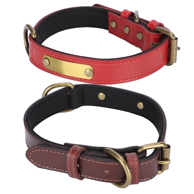 Pet Dog Collar,Engravable Comfortable Artificial Cattlehide Pet Collar Pet Engravable Collar Effortless Installation