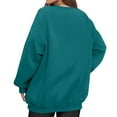 thumbnail image 4 of Lumtrix Womens Oversized Sweatshirts Crewneck Fleece Pullover Hoodies Trendy Cute Long Sleeve Drop Shoulder Sweater Tops Turquoise M, 4 of 5
