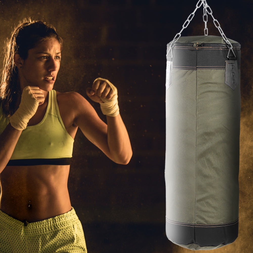 Heavy Duty Fitness Sandbags,Boxing Punch Bag Punching Bag,Empty Training Boxing Hook Kick Sandbag Fight Karate Punch Punching Sand Bag for Training (60CM)