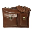 thumbnail image 1 of Unisex Toure Leather Briefcase Light Brown, 1 of 1