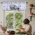 thumbnail image 4 of Lavender Truck Valances for Windows, Rod Pocket Kitchen Valance Curtains - Soft & Washable Small Window Treatment for Living Room, Bathroom, Butterfly Wisteria Flower Purple Plaid 42x12inch, 1 Panel, 4 of 9
