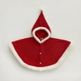 thumbnail image 2 of Toddler Girls Festive Hooded Cape Poncho Coat Winter Snowsuit Carseat Jacket Outerwear Outfit(Red,18-24 Months), 2 of 3