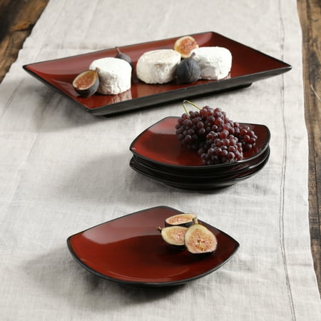 - Gibson Home Soho Lounge 5-Piece Rectangular Serving Plate Set