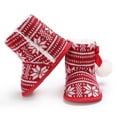 thumbnail image 5 of Odeerbi 2025 Babies First Walkers Winter Toddler Baby Boys Girls Christmas Pattern Bow Thicken Velvet Snow Boots, 5 of 9