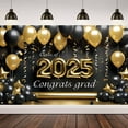 thumbnail image 5 of Clearance Sale！Graduation Door Decoration Banner, Black Congrats Grad Door Cover Banner 2025 Black Graduation Party Banner for Clof 2025 High School College Graduation Party,Black, 5 of 7