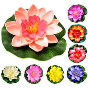 WhiteBeach 8pcs Artificial Floated Lotus-flower Decorative Lotus-flower Stage Dancing Props