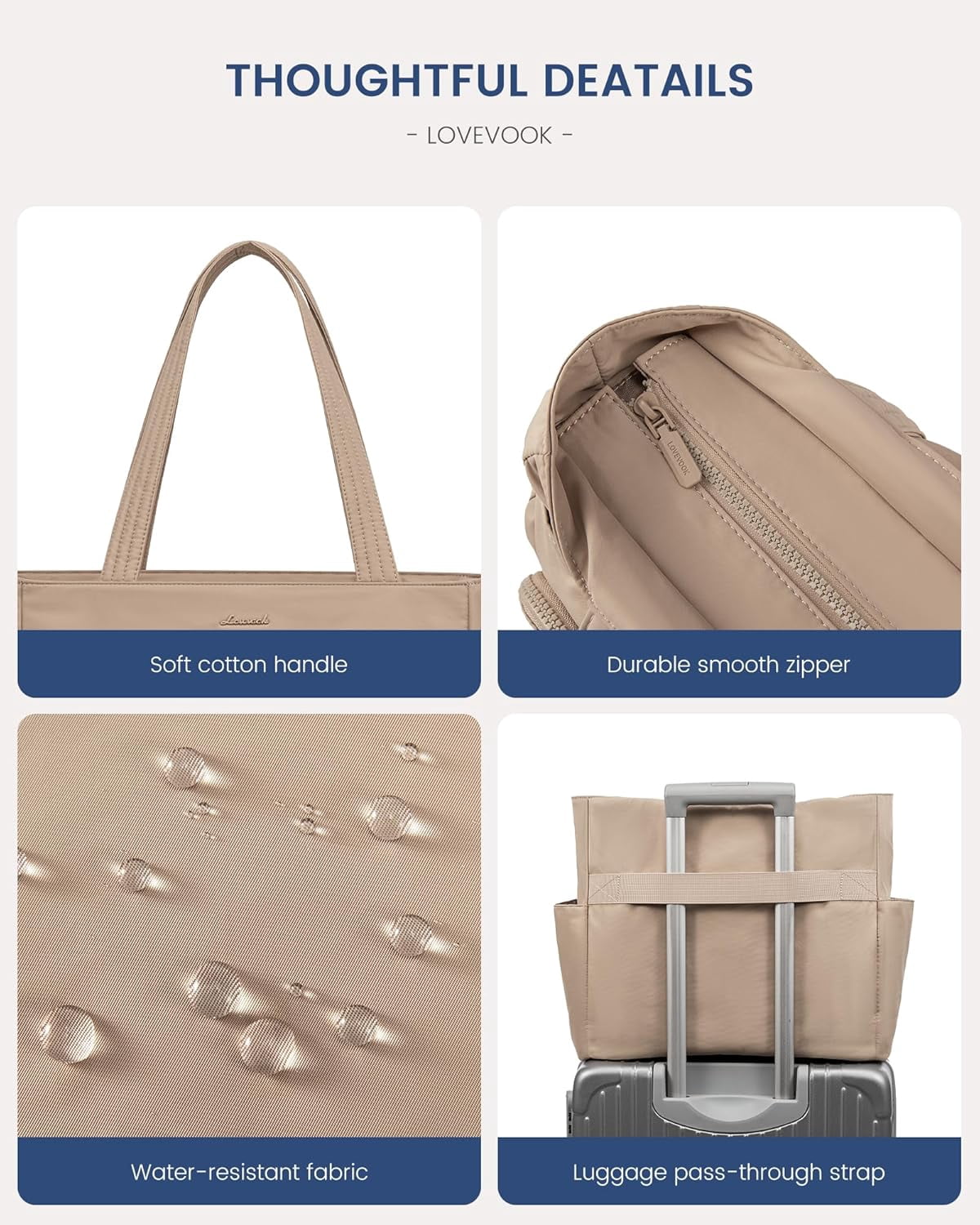 LOVEVOOK Tote Bag For Women,Laptop Work Totes Bags For Women With Multiple Pockets,Teacher Nurse Work Travel Tote Bag