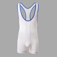thumbnail image 3 of Nrmvnmi Men's Wrestling Singlets Sleeveless Athletic Supporters Wrestling Uniform Sports Bodysuit Jumpsuits for Fun White-M, 3 of 8