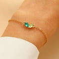 thumbnail image 3 of Dainty Heart Bracelet with 2 Birthstones Fashionable Heart Designs Accessory for Mother Daughter Jewelry Present, 3 of 16
