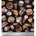 thumbnail image 1 of Soimoi Cotton Voile Fabric Cupcake,Donut & Cookies Food Fabric Prints by Yard 56 Inch Wide, 1 of 1