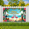 thumbnail image 4 of Beach Flamingo Banner Tropical Aloha Birthday Island Party Decor for Luau Celebration Summer Vacation Photo Booth, 4 of 7