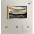 thumbnail image 2 of Rivers Of Gold Blue Abstract Canvas Wall Art by Art Remedy, Gold Floater Frame, 54"x36", 2 of 7