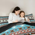 thumbnail image 5 of Manfei Boho bohemian Style Bedding Comforter Set,Vintage Aztec Geometric Twin Comforter Sets,Brown Cyan Beige Bedding Set For Men Women,Ultra Soft Home Decor Reversible,2 Pieces, 5 of 8