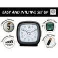thumbnail image 2 of Aspen Analog Alarm Clock with Snooze & Green LED Lighted Numbers - No Ticking Sound & Easy-to-Read Desk & Bedside Alarm Clock - Battery Operated Silent Retro Clock - Square - Black, 2 of 7