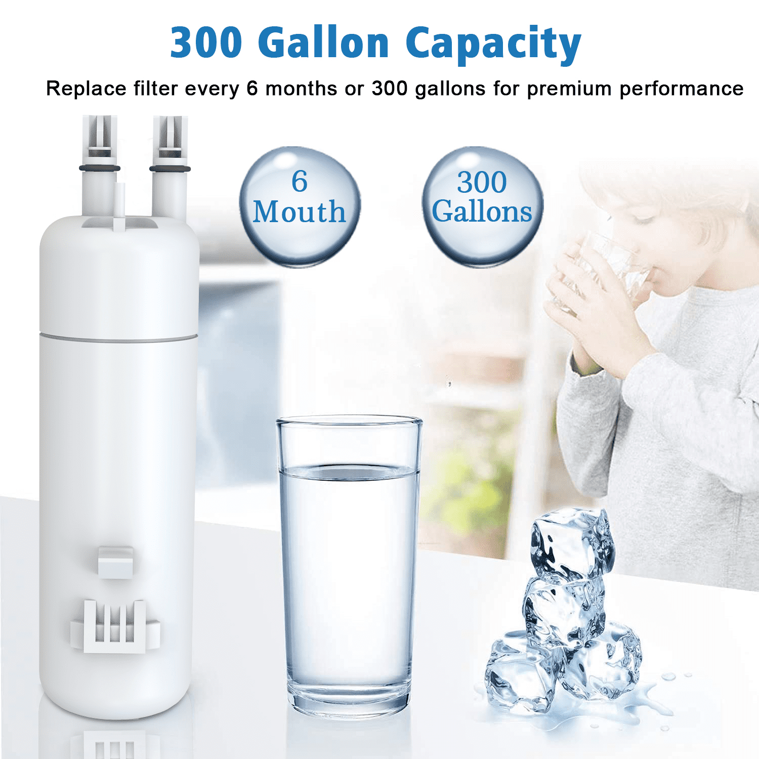 EDR1RXD1 Water Filter 1 Compatible with W10295370A W10295370 EDR1RXD1B46-9081 46/9930 P5WB2L EDRD101G1W, 1-Pack