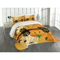 thumbnail image 3 of Ambesonne Halloween Quilted Bedspread Set 3 Pcs, Scary Pumpkin, King Size, Orange Black, 3 of 5