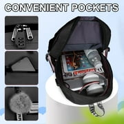 DAKIMOE Fashion Teenage Backpack Student Middle School bag Men and Women Anti-theft Laptop Backpack with USB Charging Port (Black), One Size