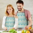 thumbnail image 5 of Blue Pioneer Flower Pattern Apron-Garden Aprons for Women with Pockets-Cotton Linen Waterproof Kitchen Cooking Gardening Aprons Adjustable for Kitchen,Cooking,BBQ and Salon 33x27 Inch, 5 of 7