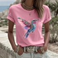 thumbnail image 2 of Mfakffe Breast Cancer Shirts for Women Breast Cancer Awareness Crew Neck Short Sleeve T-Shirt Hummingbird Pink Ribbon Graphic Loose Tee, 2 of 5