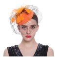 thumbnail image 2 of Fascinators Hats 20s 50s Hat Pillbox Hat Cocktail Tea Party Headwear with Veil for Girls and Women Orange, 2 of 4
