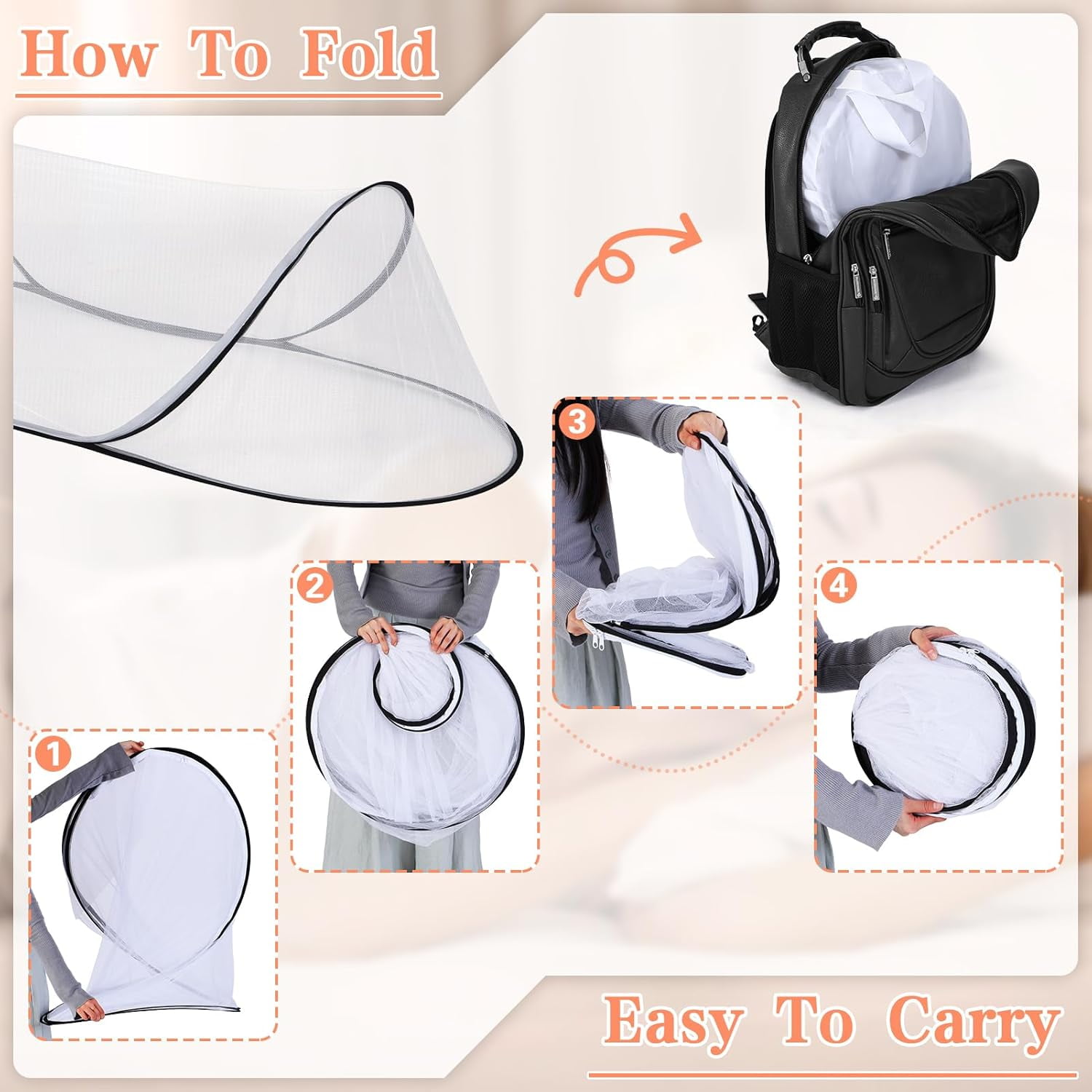 AmzDoer Mosquito Tent with Bottom, Portable Foldable Mosquito Net for Outdoor, Foldable Mosquito Net for Camping, Personal Insect-Proof Canopy, Mosquito Net for Bed, Camping, Travel, Patio, Suitable