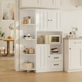 thumbnail image 6 of Kitchen Pantry Cabinet, 60.4" Farmhouse Pantry Storage, Freestanding Hutch with Doors & Shelves, Cupboard for Dining Room, White, 6 of 9