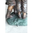 thumbnail image 2 of Nifao Two Kids Holding Umbrella Outdoor Fountain Statue, Bronze Garden Water Feature Sculpture for Patio & Yard – Garden Water Feature Sculpture, 30"L x 30"W x 52"H, 2 of 14