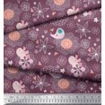 thumbnail image 2 of Soimoi Rayon Fabric Heart,Floral & Bird Kids Printed Fabric 1 Yard 56 Inch Wide, 2 of 3