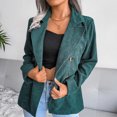 thumbnail image 3 of Chaqueta informal Blazer, Blazer de pana para mujer, Chaqueta de oficina de manga larga doble, Blazer de pana para mujer, Ingeniería de precisión, 3 of 9