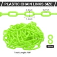 thumbnail image 2 of Uxcell Plastic Chain Links 10ft Safety Chains Chains Barriers 0.24" Green, 2 of 7