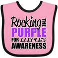 thumbnail image 3 of Inktastic Rocking The Purple for Lupus Awareness Boys or Girls Baby Bib, 3 of 4