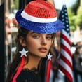 thumbnail image 7 of PATLOLLAV Patriotic Sequined Cowboy Hat, Red/White/Blue Party Performance Props for Independence Day Celebrations, 7 of 7
